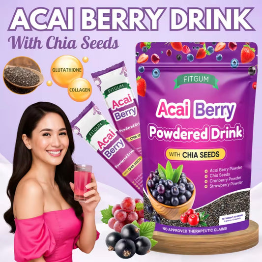 FITGUM Acai Berry Powdered Drink | 10 sachets
