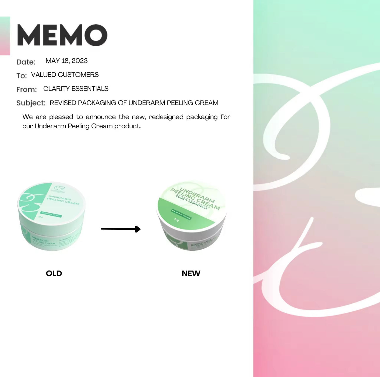 UNDERARM PEELING CREAM | Clarity Essentials 10g