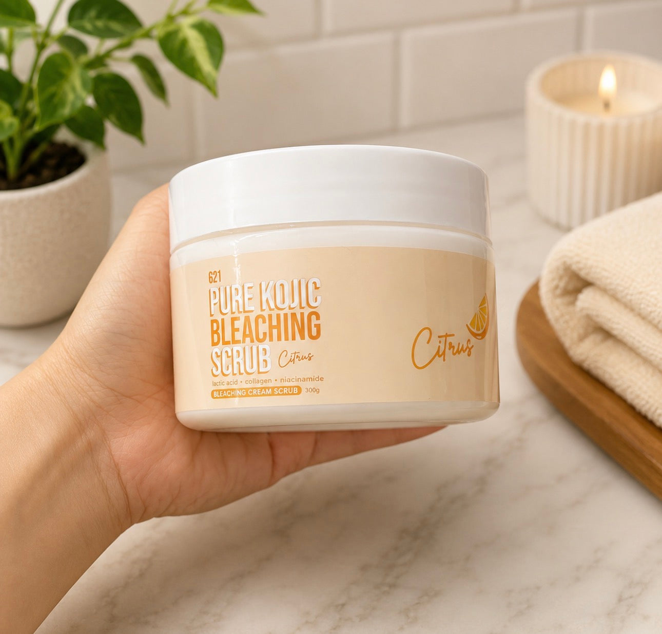 G21 Pure Kojic Bleaching Cream Scrub | Milky Vanilla Ice Cream| Milky Shea Butter | Milky Citrus| 300g