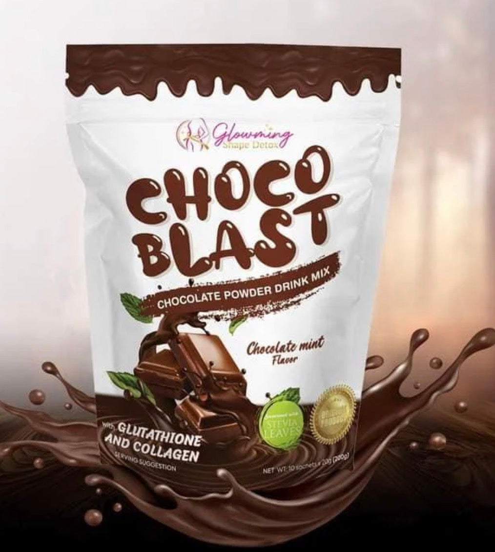 Glowming Shape Detox Choco Blast Chocolate Powder Drink Mix | Chocolate Mint Flavor
