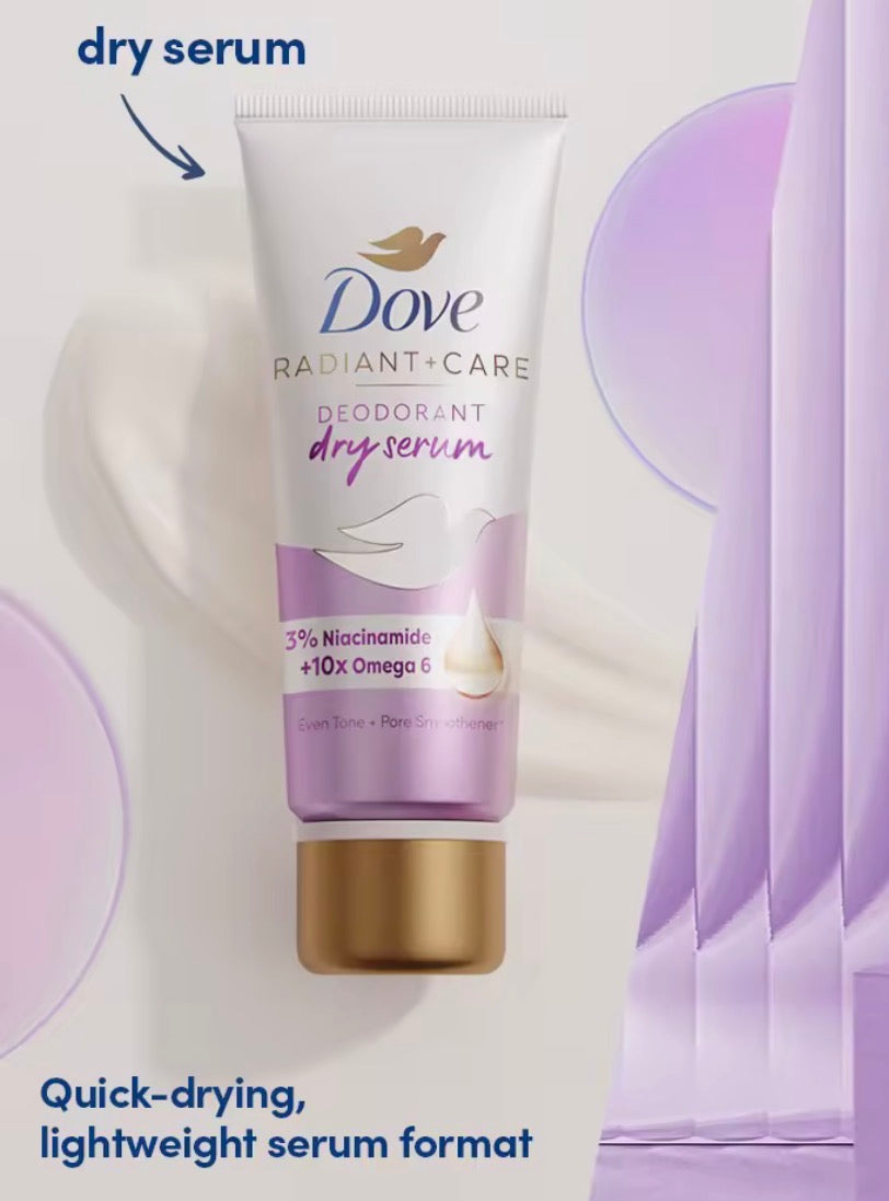 Dove Radiant+Care Deodorant Dry Serum | 3% Niacinamide + 10x Omega6