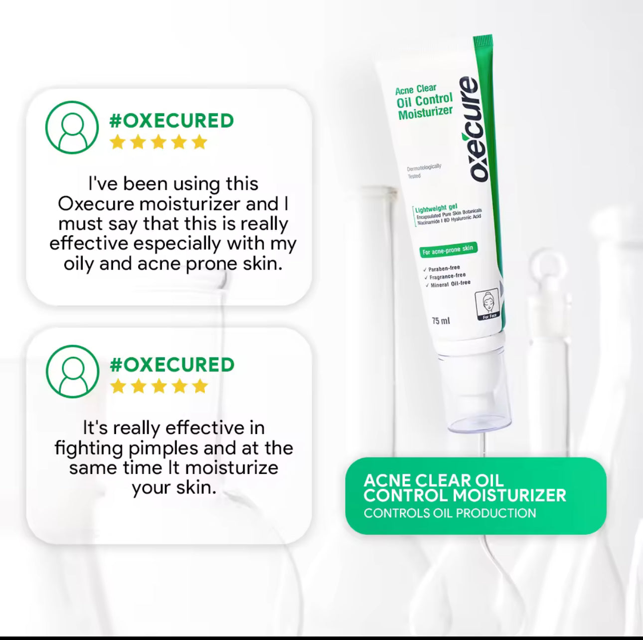 Oxecure Acne Clear Oil Control Moisturizer | 75ml