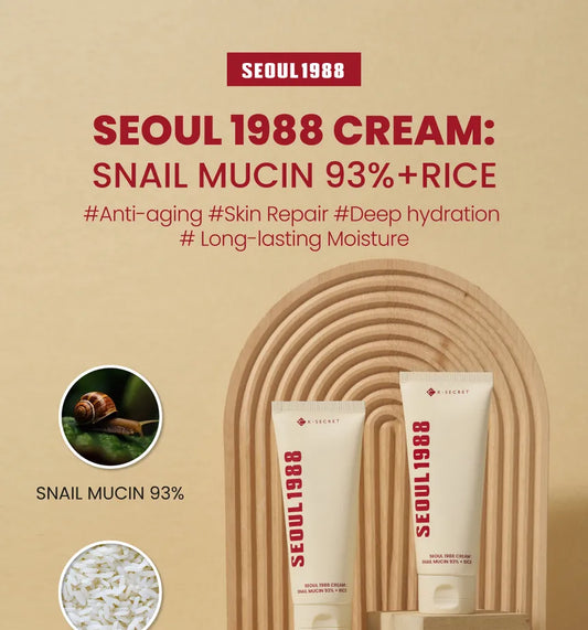 SEOUL 1988 Cream : Snail Mucin 93% + Rice KSECRET 100ml