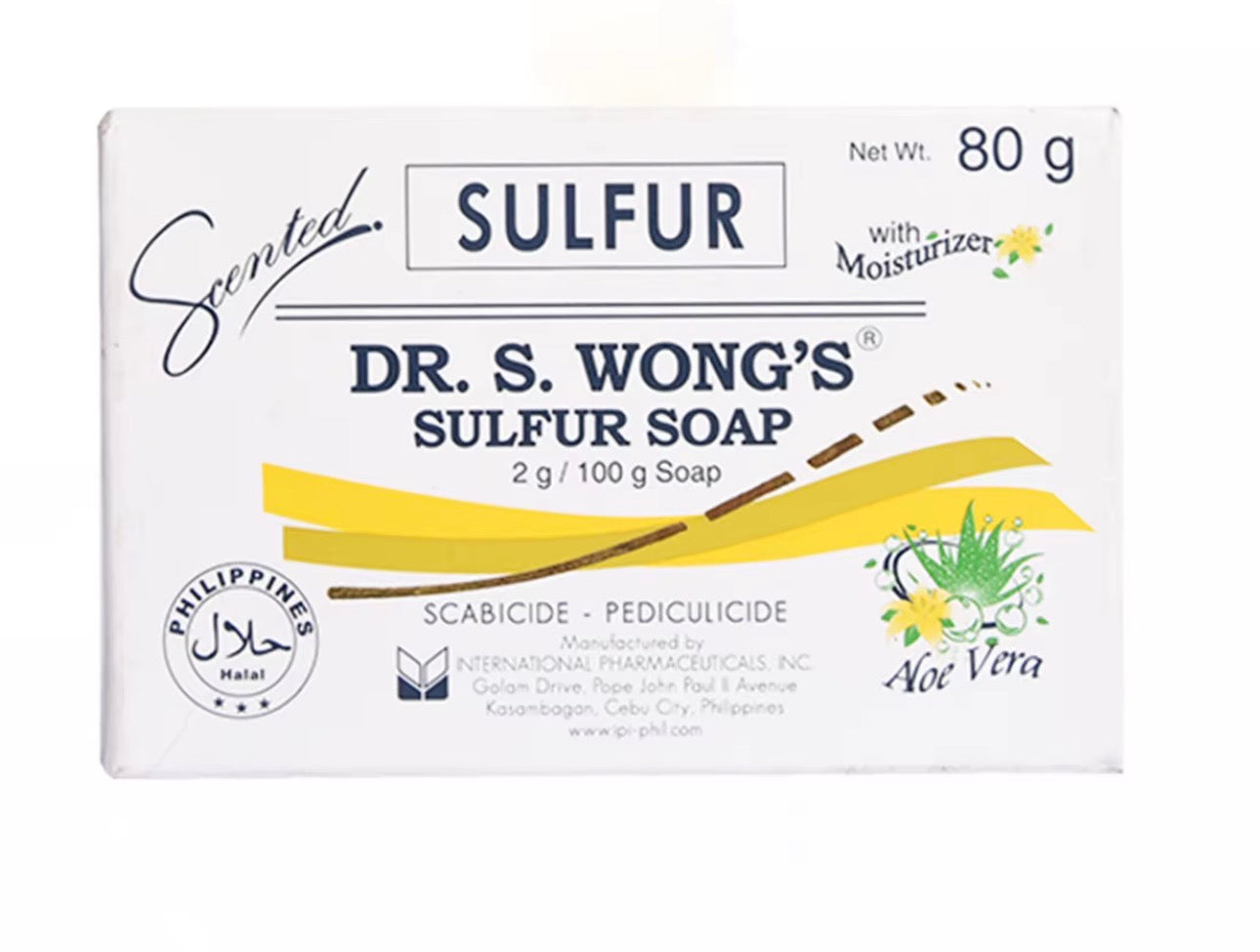 DR. S. WONG'S Sulfur Soap with Moisturizer Aloe Vera 80g