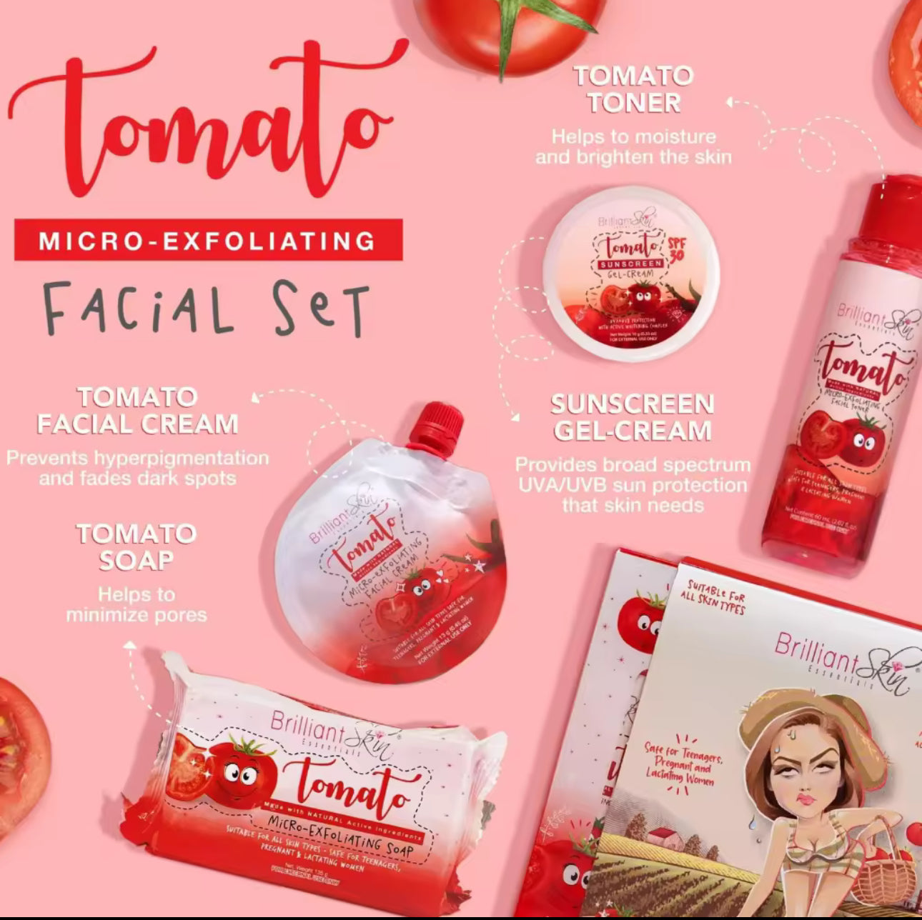 Brilliant Skin Tomato Micro Exfoliating Facial Set