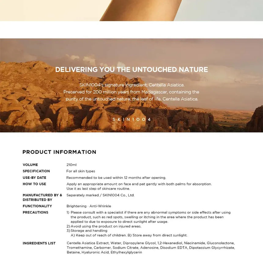 Centella Madagascar Toning Toner 210ml - SKIN004