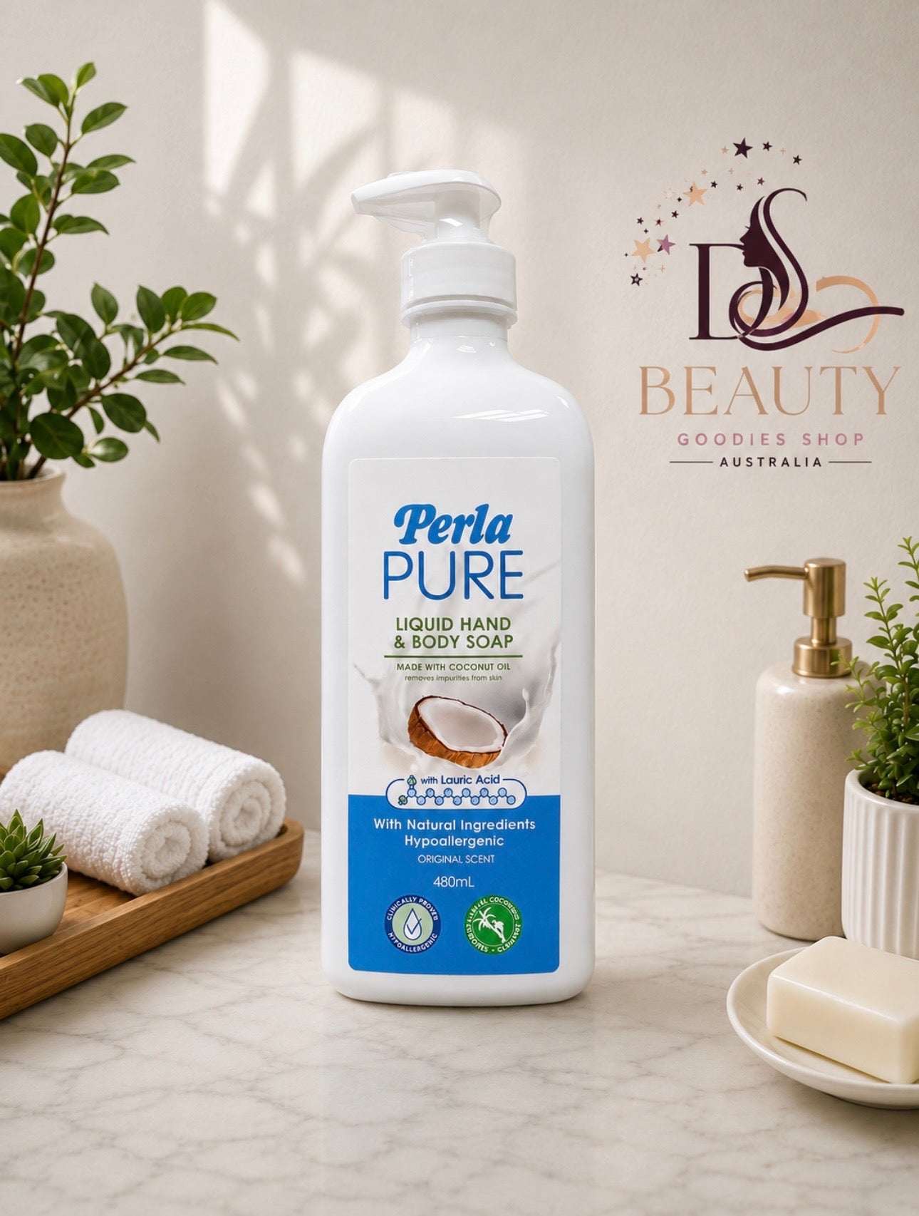 Perla Pure Liquid Hand & Body Soap | Original Scent 480ml