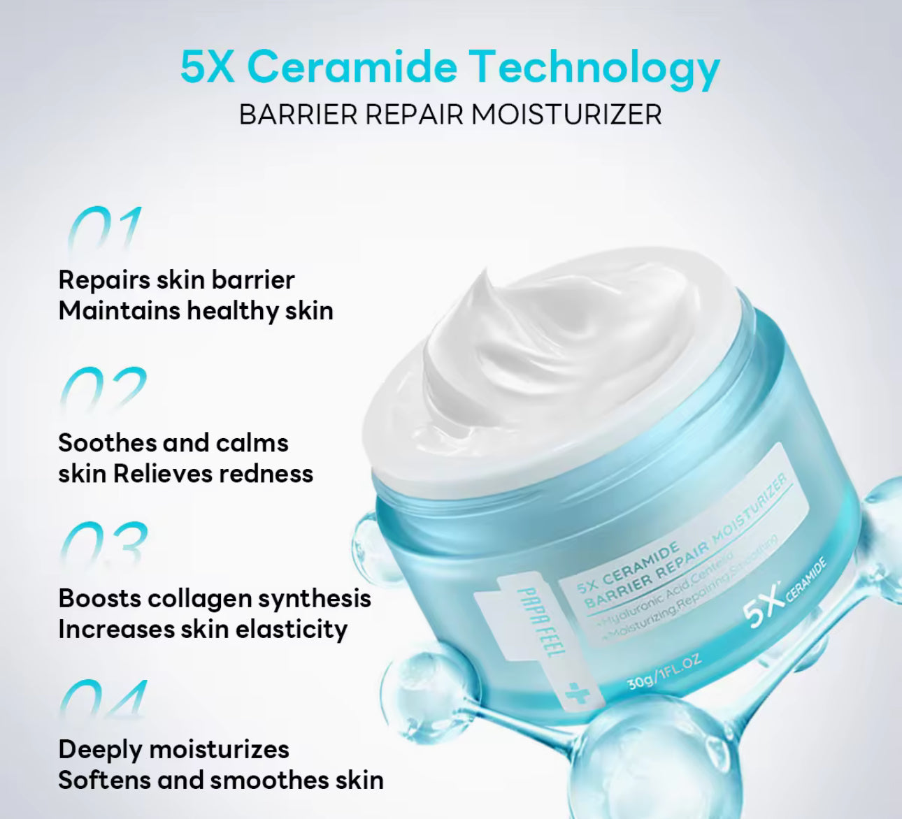 PAPA FEEL 5X Ceramide Barrier Repair Moisturiser 30g