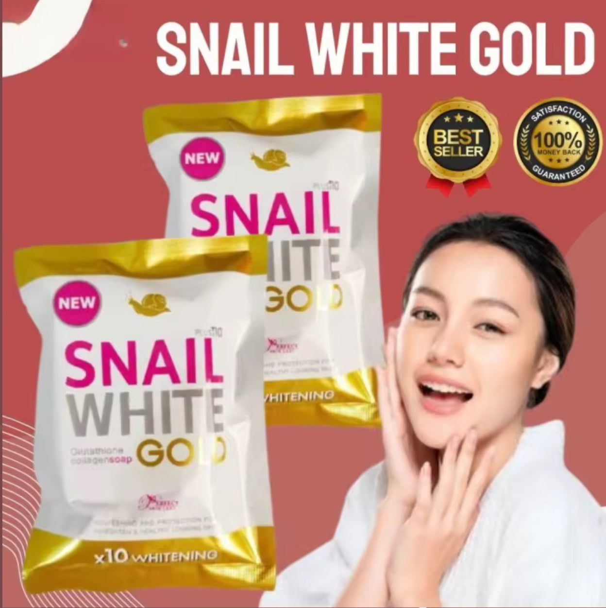Snail White Gold | Glutathione Collagen Soap | x20 Whitening | π― Authentic from Thailand πΉπ