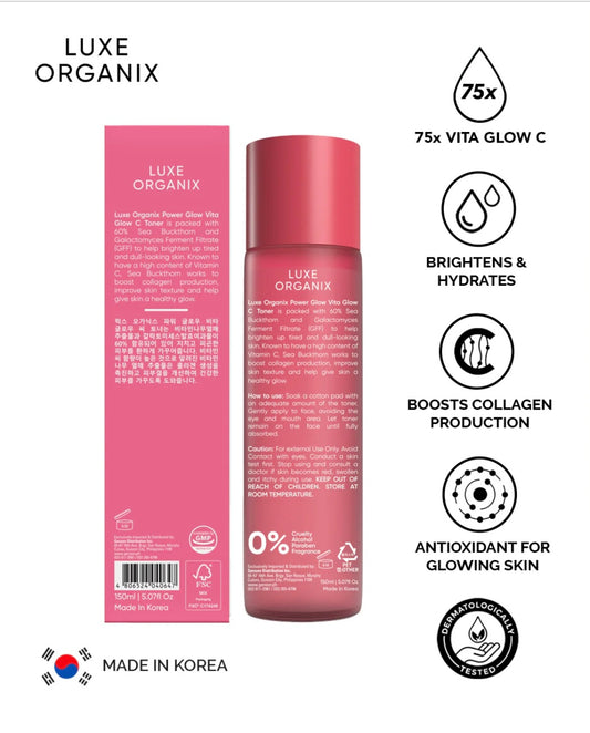 Luxe Organix Power Glow Vita Glow C Toner 150ml