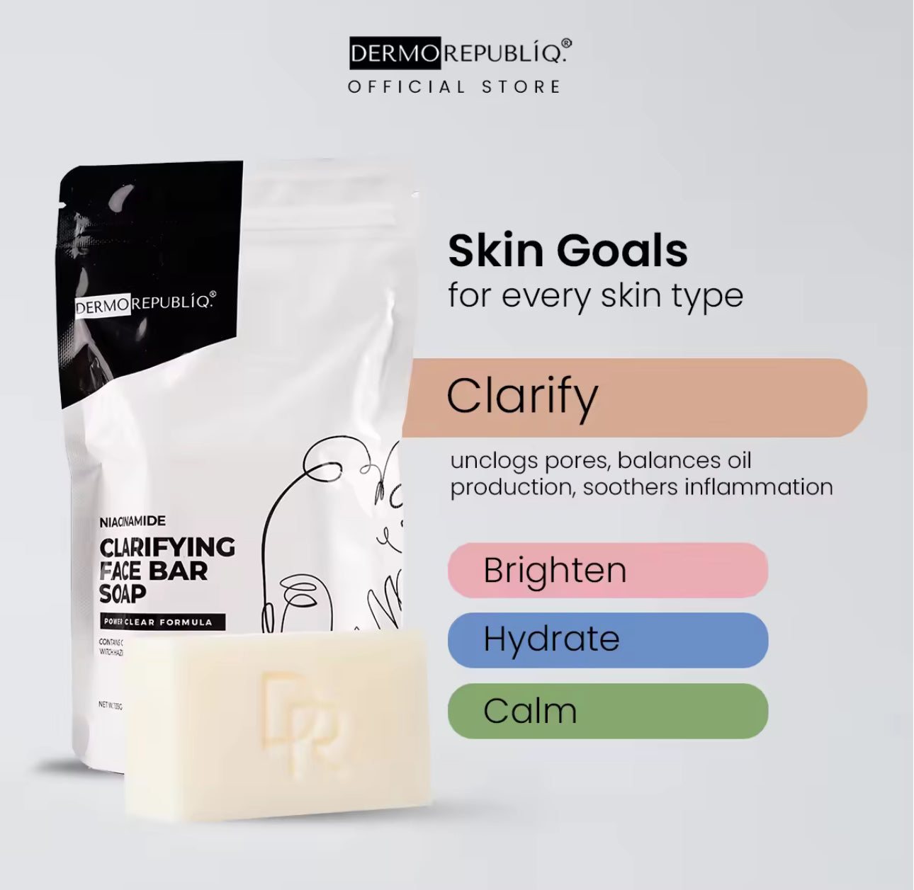 Dermorepubliq Niacinamide Clarifying Face Bar Soap - 100 G