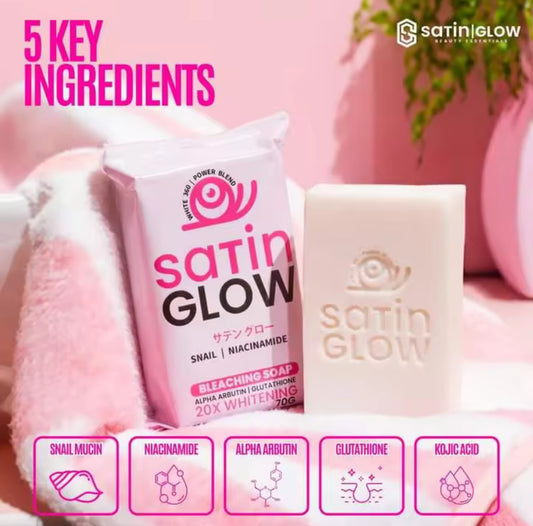 Satin Glow Whitening Bleaching soap 20X By SG Essential 70g