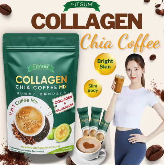 FITGUM 20X Collagen Chia Coffee Original| 10sachets