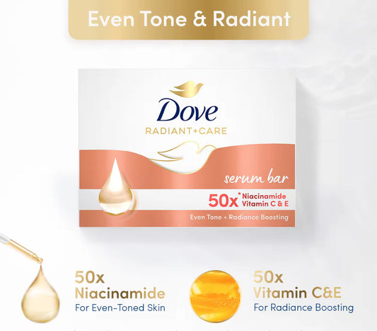 Dove Radiant + Care Serum Bar 50x Niacinamide and Vitamin C&E 90gx3pcs