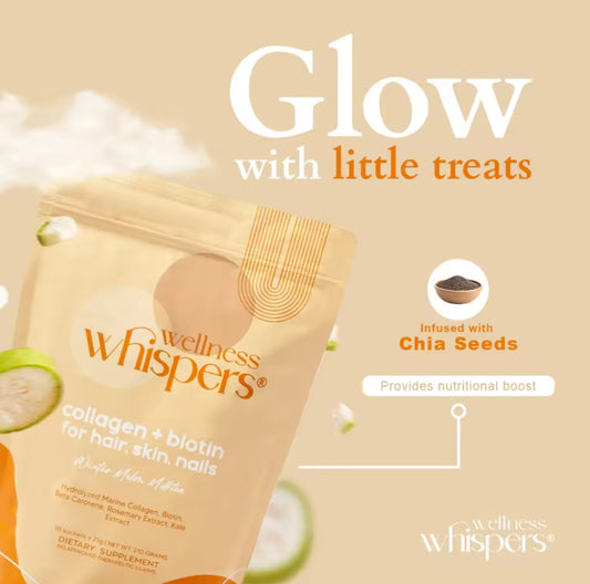 Wellness Whispers | Collagen+Biotin for hair, skin, nails | Winter melon milktea