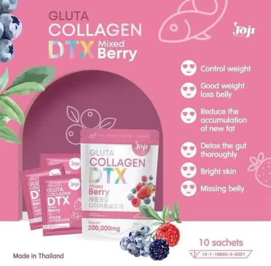 JOJI GLUTA COLLAGEN DTX MIXED BERRY (10 Sachets Dietary Supplement)