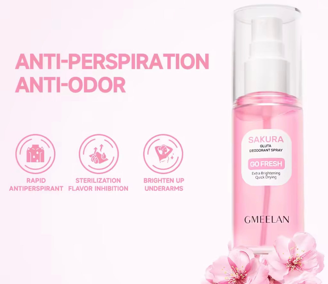 Gmeelan SAKURA Gluta Deodorant Spray – GO FRESH