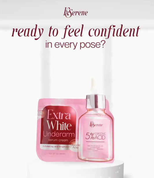 Kserene Extra White Underarm Serum - 5% Glycoloc Acid Exfoliationg and Brightening