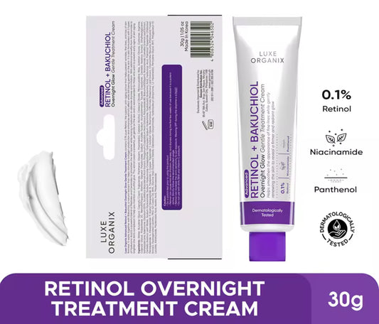 LUXE ORGANIX RETINOL + BAKUCHIOL Overnight Glow Gentle Treatment Cream 30g