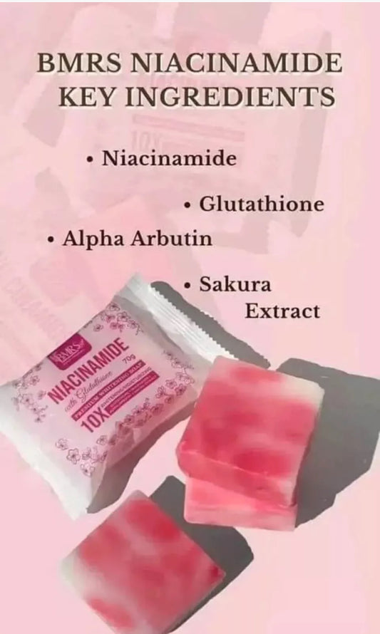 BMRS NIACINAMIDE PREMIUM WHITENING SOAP with GLUTATHIONE 70g