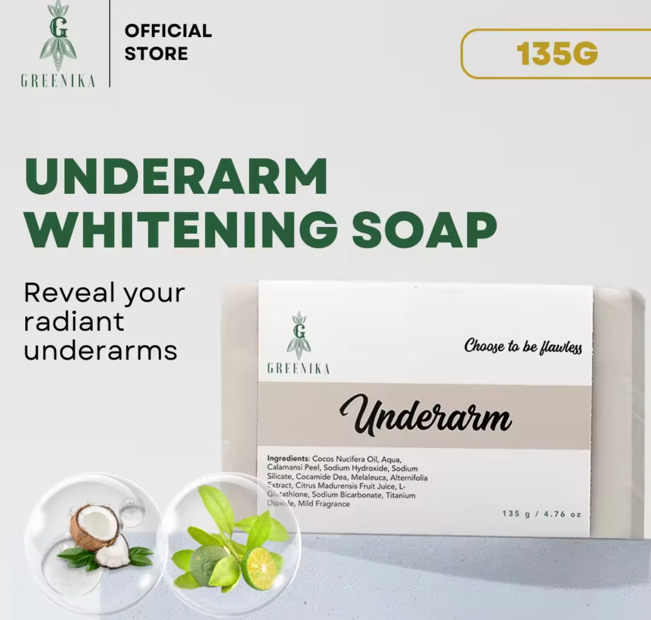 GREENIKA Underarm Whitening Soap | 135g