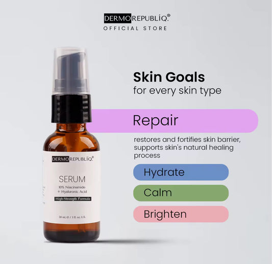 Dermorepubliq 10% Niacinamide + Hyaluronic High-Strength Formula Serum - 30 mL