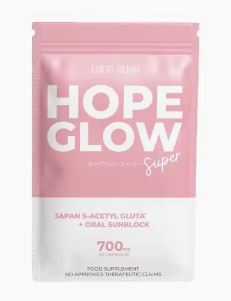 Luna Aura Hope Glow Super, Oral Sunblock + Japan S-Acetyl Glutathione, 700mg, 60 Capsules