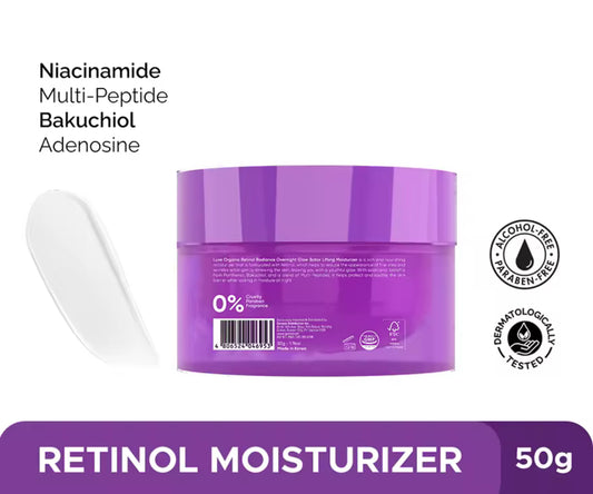 Luxe Organix Retinol + Bakuchiol Overnight Radiant Glow Botox Lifting Moisturizer 50g