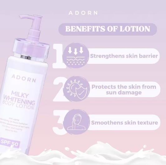 ADORN MILKY WHITENING BODY LOTION 200ml SPF 50