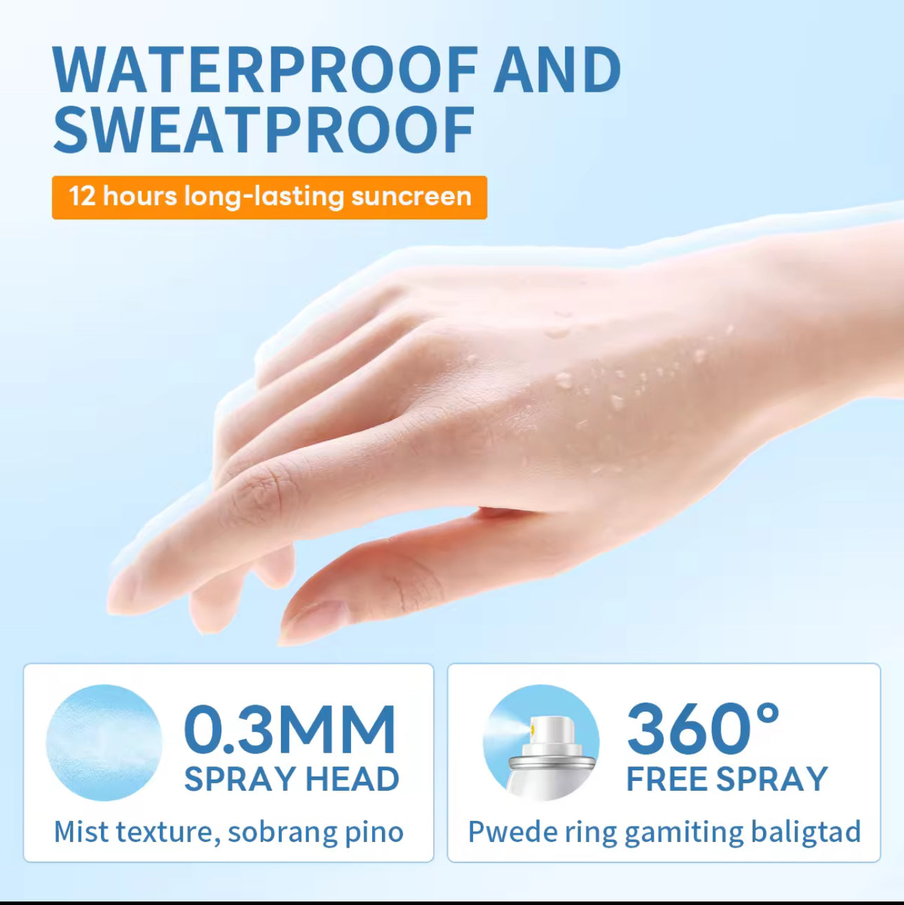 PAPA FEEL All Day Light Sunscreen Mist SPF50 PA++++ Niacinamide Whitening Sunscreen Spray 50ml Anti-UV Face/Body Mist