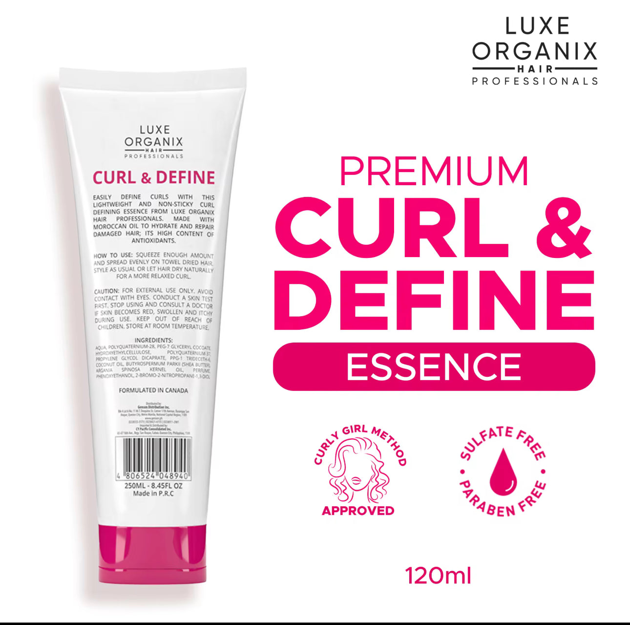 Luxe Organix Premium Keratin Curl & Define Treatment 120ml