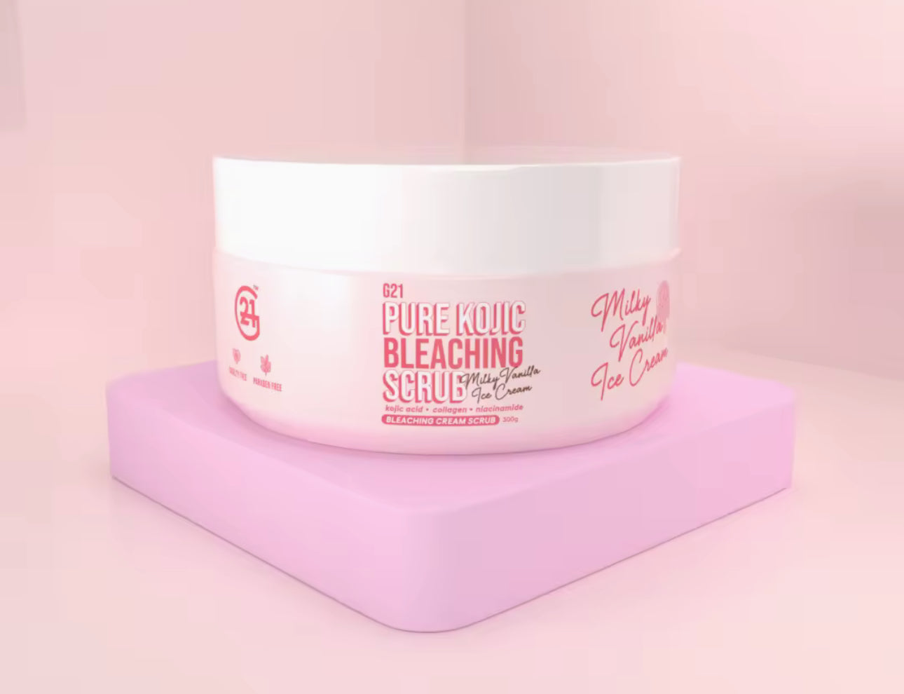 G21 Pure Kojic Bleaching Cream Scrub | Milky Vanilla Ice Cream| Milky Shea Butter | Milky Citrus| 300g