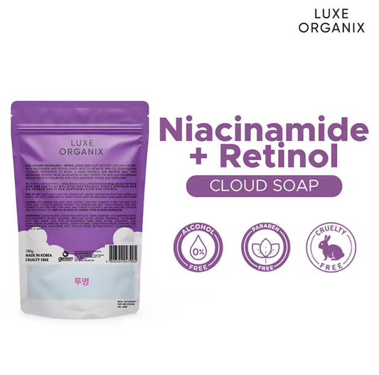 LUXE ORGANIX Niacinamide + Retinol Cloud Soap 180g