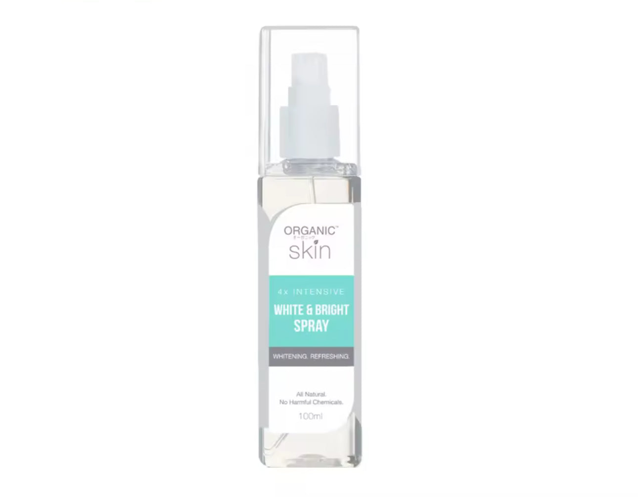 Organic Skin Japan 4x Intensive Whitening White & Bright Spray Face Mist with Hyaluronic Acid 100ml