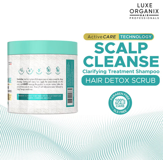 Luxe Organix Scalp Cleanse Hair Detox Scrub Clarifying Treatment Shampoo