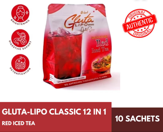 Gluta Lipo 12n1 Gold Series Signature Red Iced Tea| 25gx10sachets