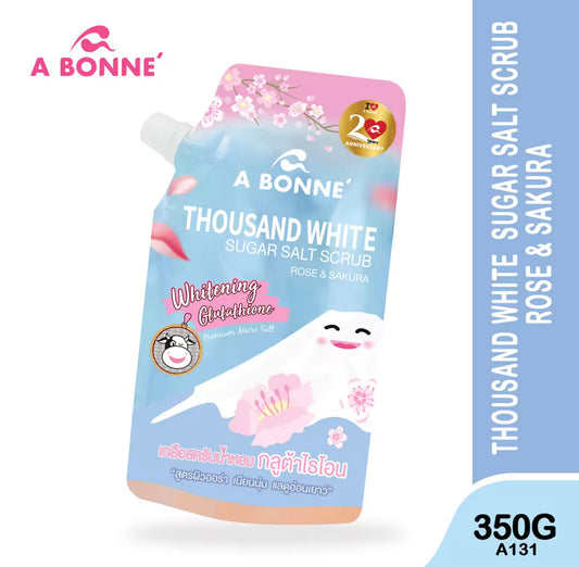 Abonne Thousand White Sugar Salt Scrub 350G | Rose & Sakura | Whitening Glutathione