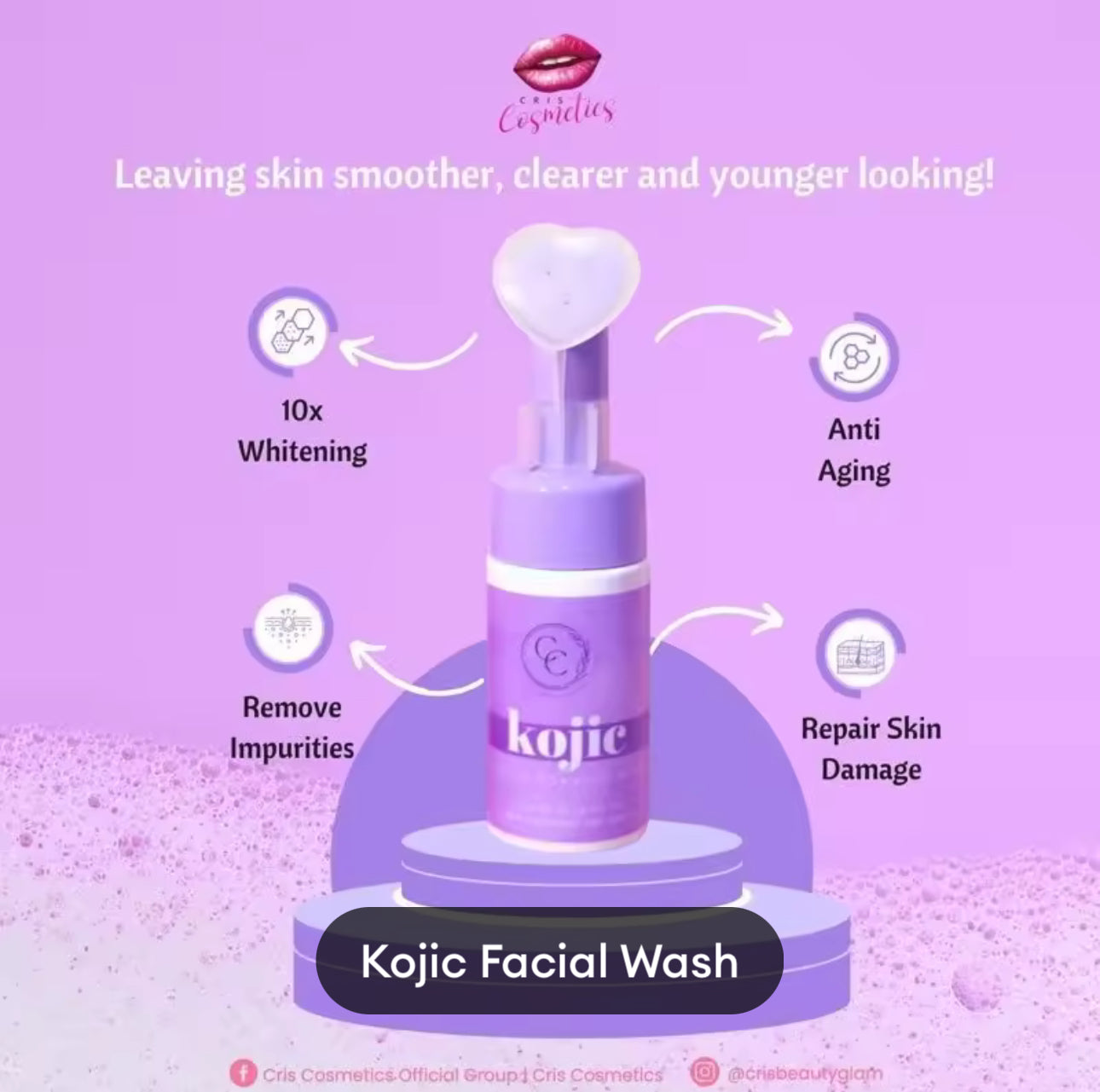 CC GLAM BEAUTY KOJIC FOAMING WASH 100ml