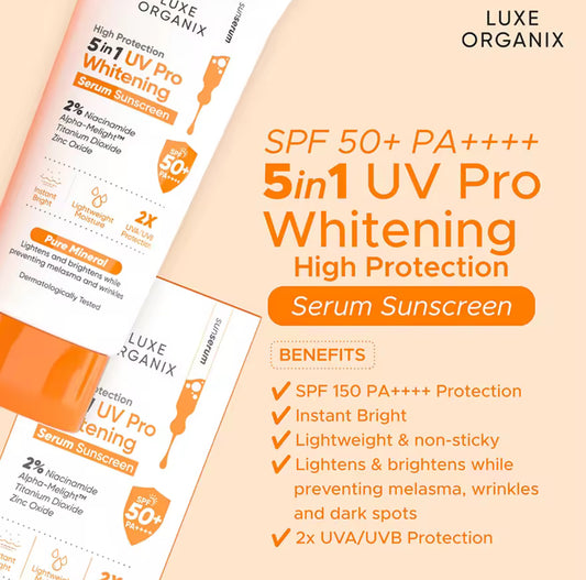 Luxe Organix 5in1 UV Pro Whitening Serum Sunscreen SPF 50 PA+++ 40mL