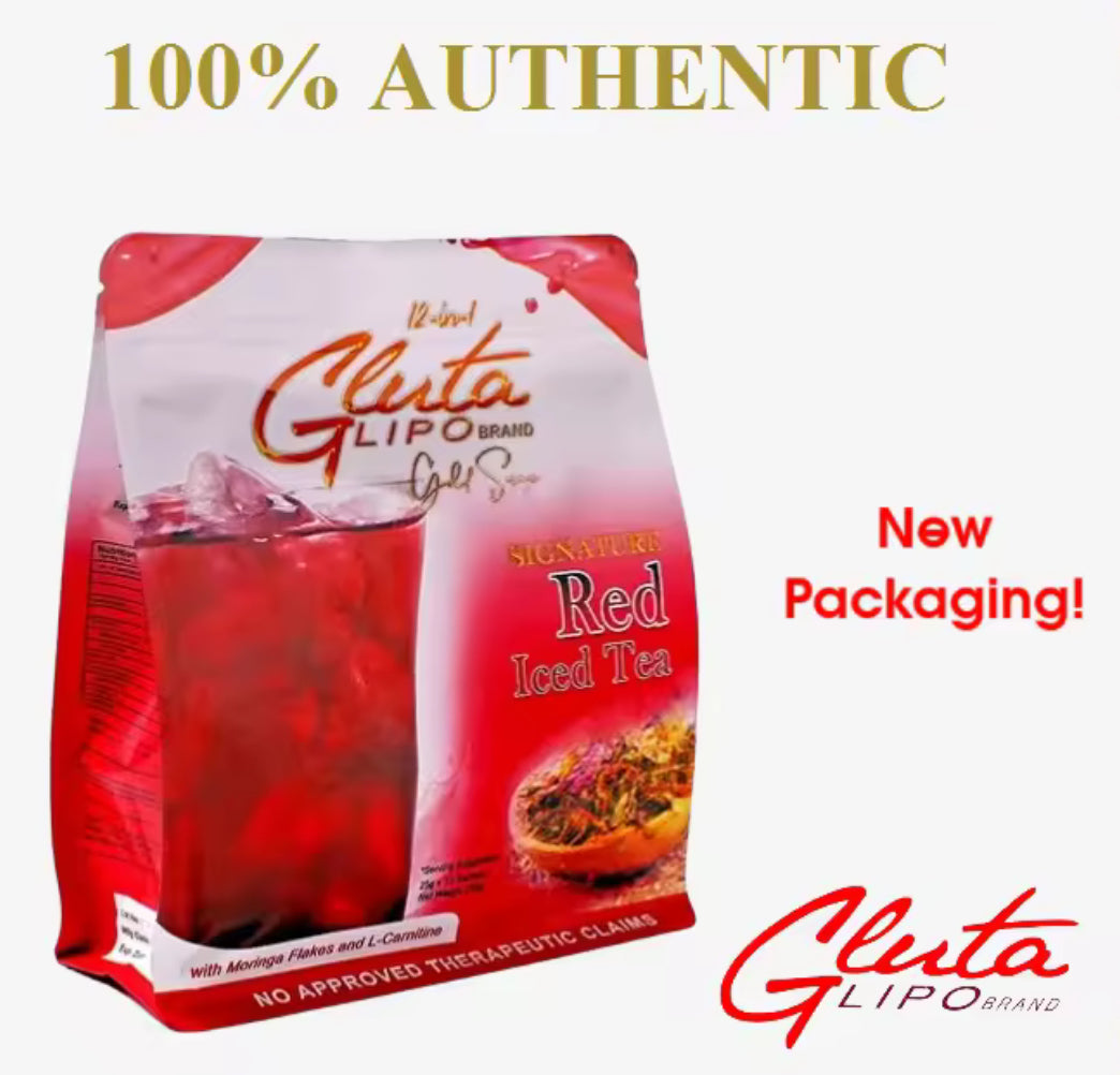 Gluta Lipo 12n1 Gold Series Signature Red Iced Tea| 25gx10sachets