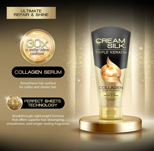 CreamSilk Triple Keratin Serum Conditioner Ultimate Repair & Shine 170ml