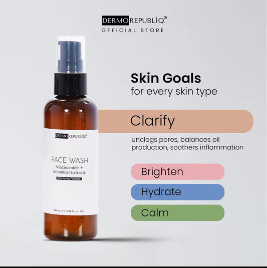 Dermorepubliq Clarifying Gentle Face Wash Niacinamide + Botanical Extracts - 100 mL