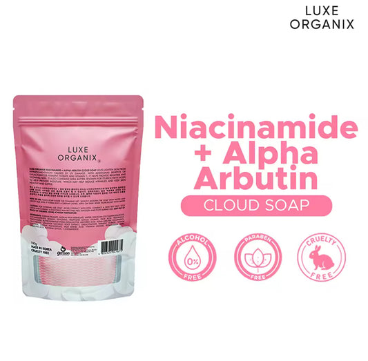 Luxe Organix Niacinamide + Alpha Arbutin Brightening Cloud Soap 180g