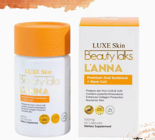Luxe Skin Beauty Talks LANNA 60 Capsules| Premium Oral Sunblock + Stem Cell