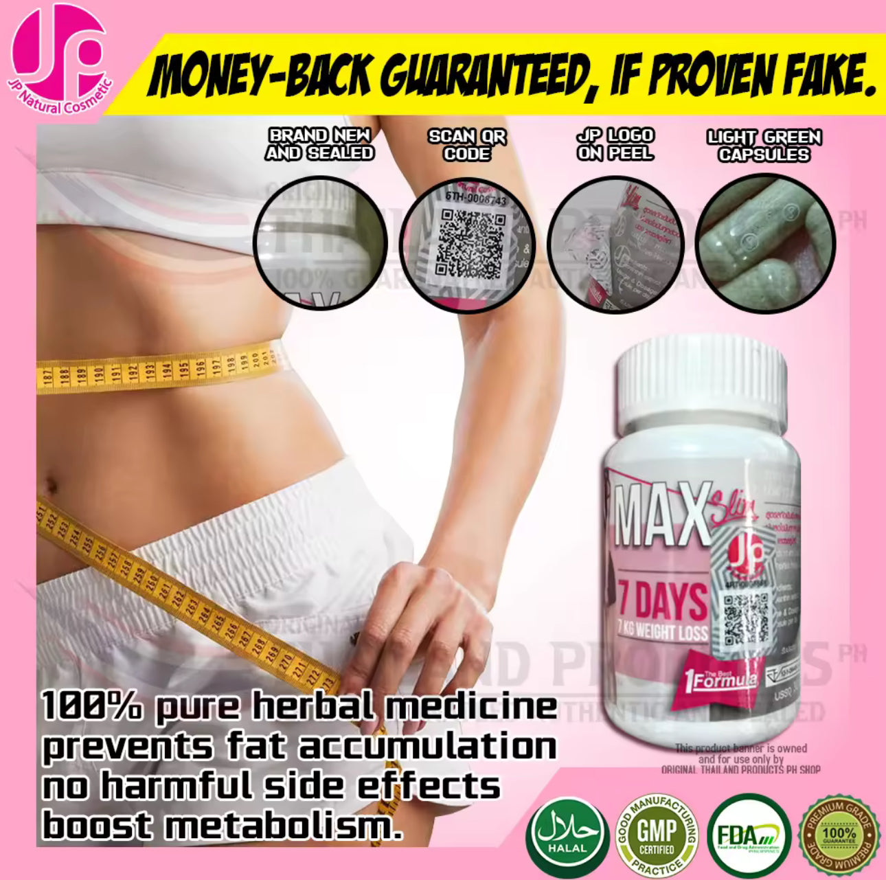 Max Slim 7 Days Diet Slimming Capsule | 30 Capsules | Thailand Product
