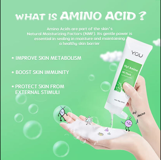 Y.O.U Hy! Amino AC-Ttack Anti-Acne Facial Wash | 5D Hyaluronic Acid | Acne Control Face Wash 100g