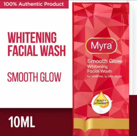 Original Myra Smooth Glow Whitening Facial Wash 10ml