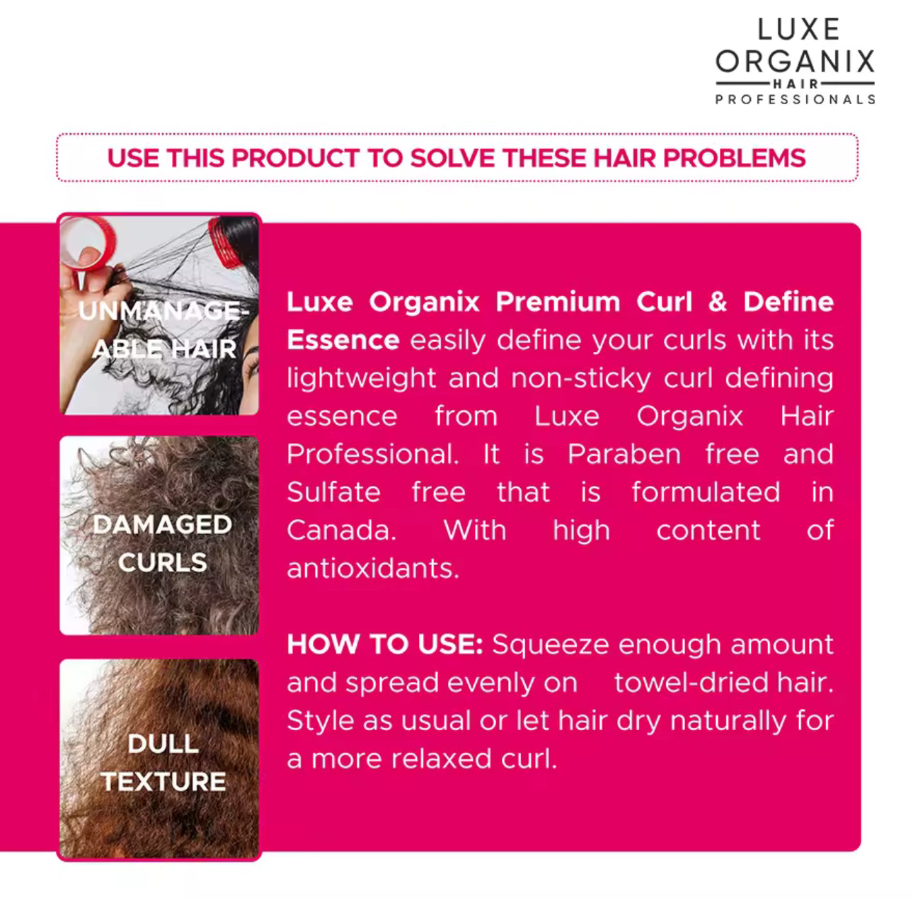 Luxe Organix Premium Keratin Curl & Define Treatment 120ml