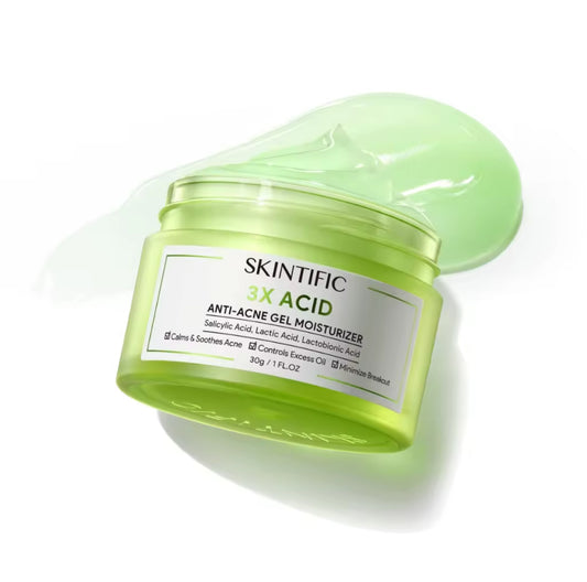 SKINTIFIC 3X ACID ANTI-ACNE Gel Moisturizer Acne Cream moisturiser 30g with Salicylic Acid