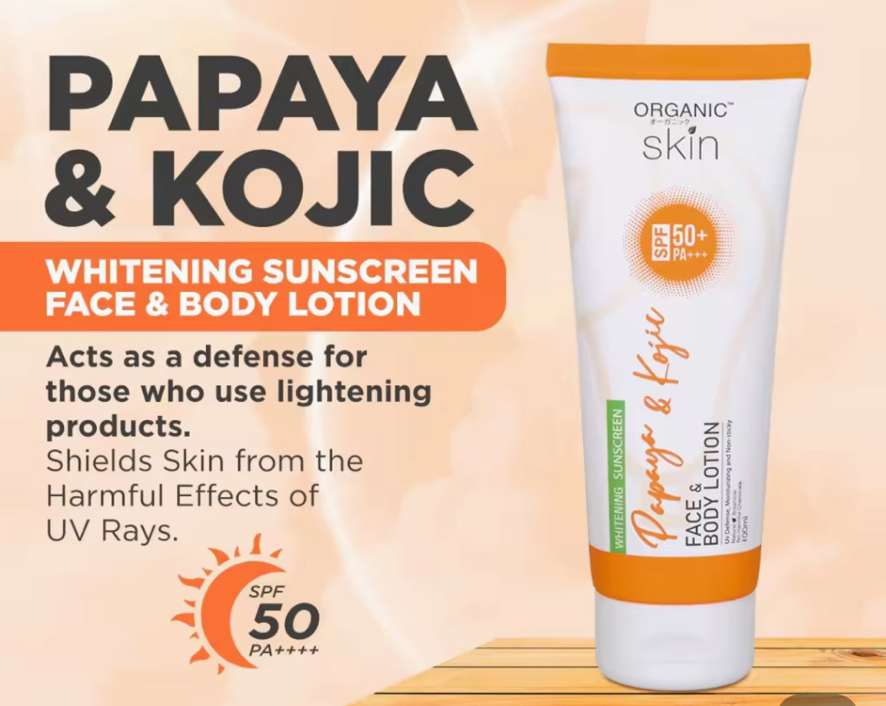 Organic Skin Japan Papaya & Kojic face and body lotion 100ml